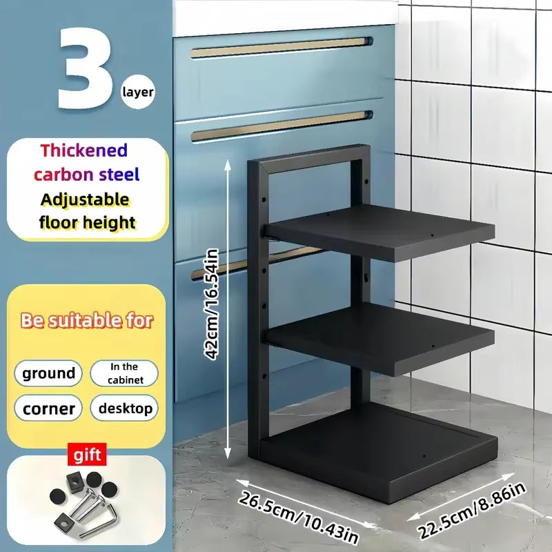 Transform Your Kitchen with the Adjustable Stainless Steel Pot Rack Organizer - Multi-Layer Storage Solution for Pots and Pans