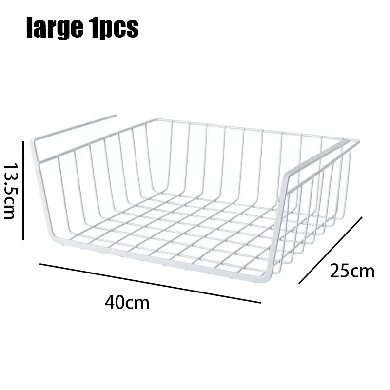 Versatile Metal Hanging Storage Basket for Kitchen and Bathroom - Perfect for Organizing Small Items
