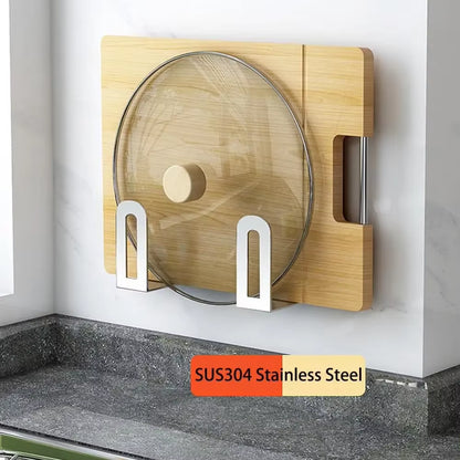 Versatile Wall-Mounted Organizer Rack for Pot Lids, Cutting Boards, and Kitchen Accessories