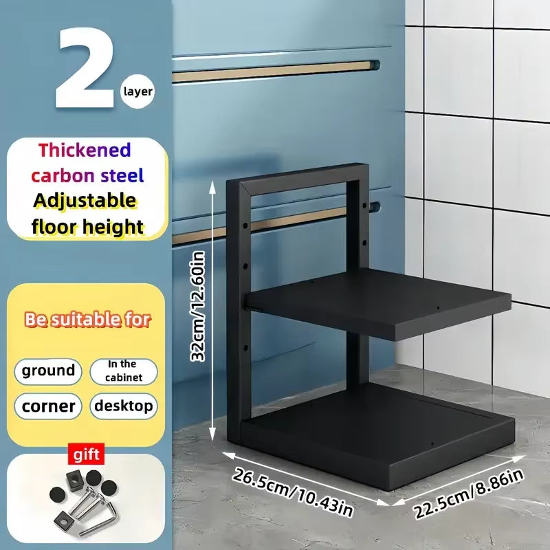 Transform Your Kitchen with the Adjustable Stainless Steel Pot Rack Organizer - Multi-Layer Storage Solution for Pots and Pans