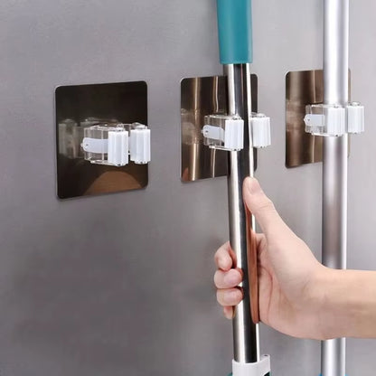 Transform Your Space with Our Strong Adhesive Multi-Purpose Hooks - Perfect for Organizing Mops, Brooms, and More!