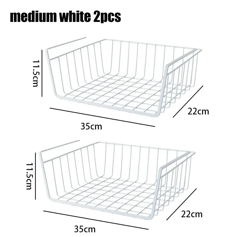 Versatile Metal Hanging Storage Basket for Kitchen and Bathroom - Perfect for Organizing Small Items