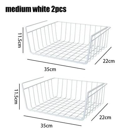 Versatile Metal Hanging Storage Basket for Kitchen and Bathroom - Perfect for Organizing Small Items