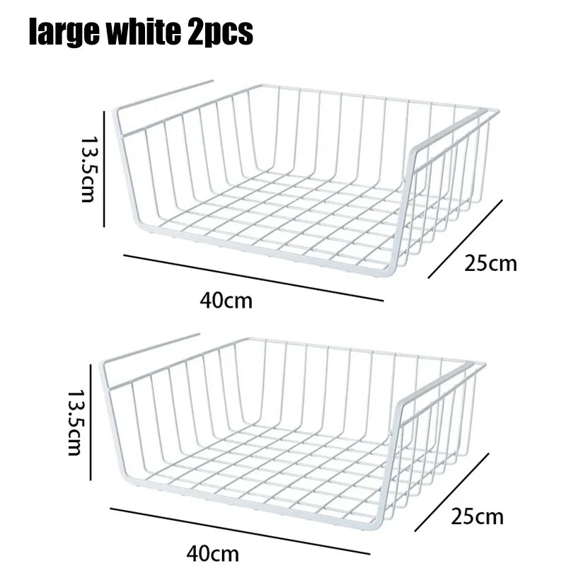 Versatile Metal Hanging Storage Basket for Kitchen and Bathroom - Perfect for Organizing Small Items