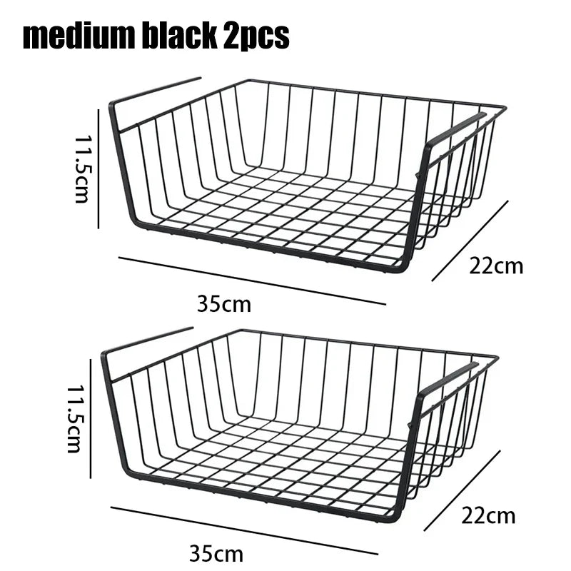 Versatile Metal Hanging Storage Basket for Kitchen and Bathroom - Perfect for Organizing Small Items