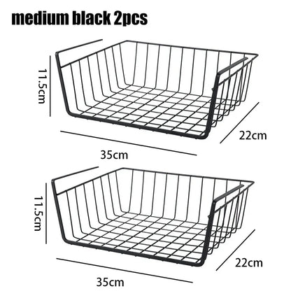 Versatile Metal Hanging Storage Basket for Kitchen and Bathroom - Perfect for Organizing Small Items