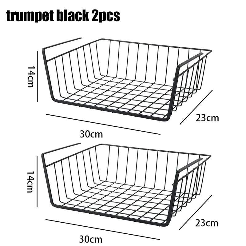 Versatile Metal Hanging Storage Basket for Kitchen and Bathroom - Perfect for Organizing Small Items