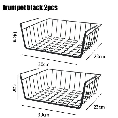 Versatile Metal Hanging Storage Basket for Kitchen and Bathroom - Perfect for Organizing Small Items