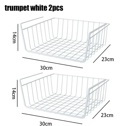 Versatile Metal Hanging Storage Basket for Kitchen and Bathroom - Perfect for Organizing Small Items