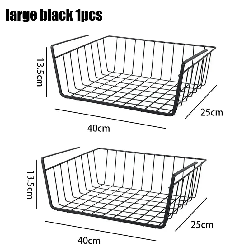 Versatile Metal Hanging Storage Basket for Kitchen and Bathroom - Perfect for Organizing Small Items