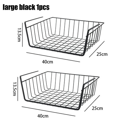 Versatile Metal Hanging Storage Basket for Kitchen and Bathroom - Perfect for Organizing Small Items