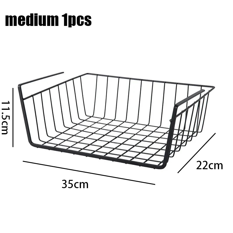 Versatile Metal Hanging Storage Basket for Kitchen and Bathroom - Perfect for Organizing Small Items