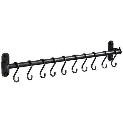 Elevate Your Kitchen Organization with Our Stylish Aluminum Wall Mounted Hook Rack – Perfect for Utensils, Chopping Boards, and More!
