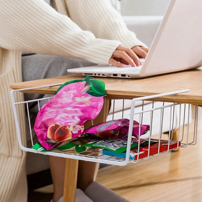 Versatile Metal Hanging Storage Basket for Kitchen and Bathroom - Perfect for Organizing Small Items