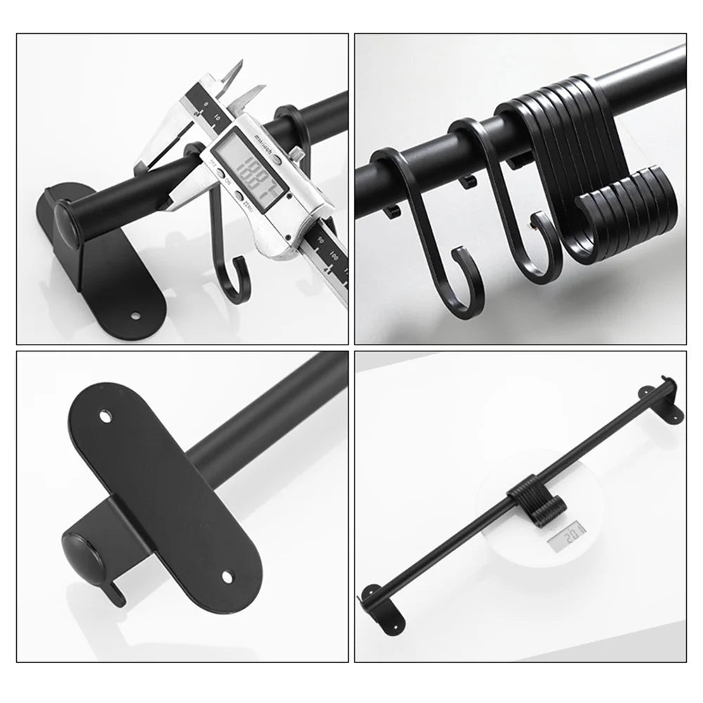 Elevate Your Kitchen Organization with Our Stylish Aluminum Wall Mounted Hook Rack – Perfect for Utensils, Chopping Boards, and More!