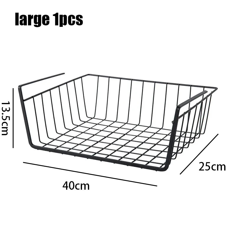 Versatile Metal Hanging Storage Basket for Kitchen and Bathroom - Perfect for Organizing Small Items