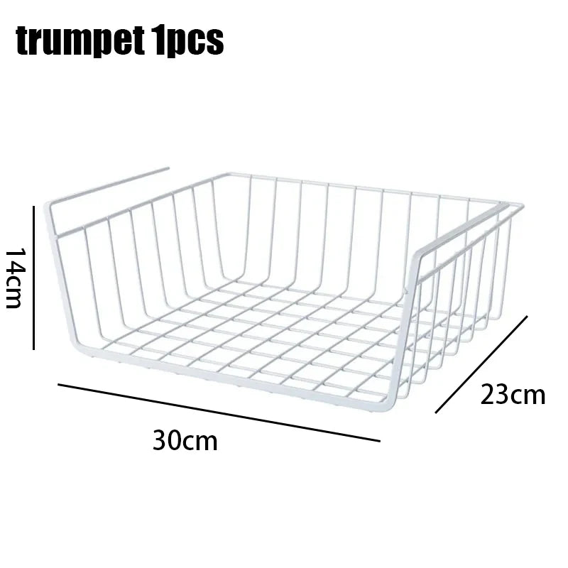 Versatile Metal Hanging Storage Basket for Kitchen and Bathroom - Perfect for Organizing Small Items