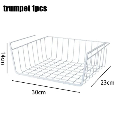 Versatile Metal Hanging Storage Basket for Kitchen and Bathroom - Perfect for Organizing Small Items
