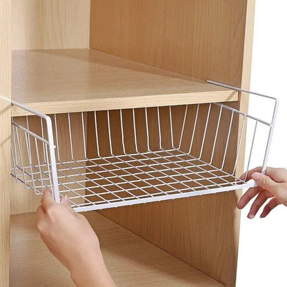 Versatile Metal Hanging Storage Basket for Kitchen and Bathroom - Perfect for Organizing Small Items