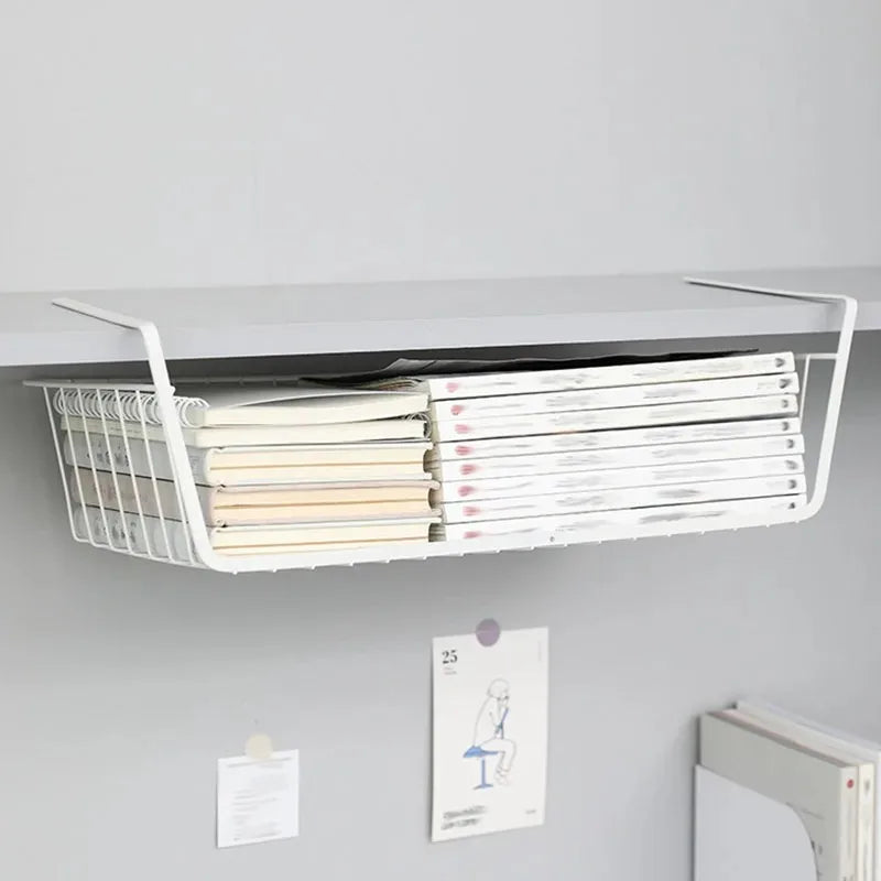 Versatile Metal Hanging Storage Basket for Kitchen and Bathroom - Perfect for Organizing Small Items