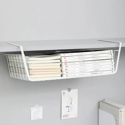 Versatile Metal Hanging Storage Basket for Kitchen and Bathroom - Perfect for Organizing Small Items