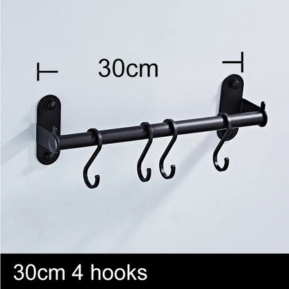 Elevate Your Kitchen Organization with Our Stylish Aluminum Wall Mounted Hook Rack – Perfect for Utensils, Chopping Boards, and More!