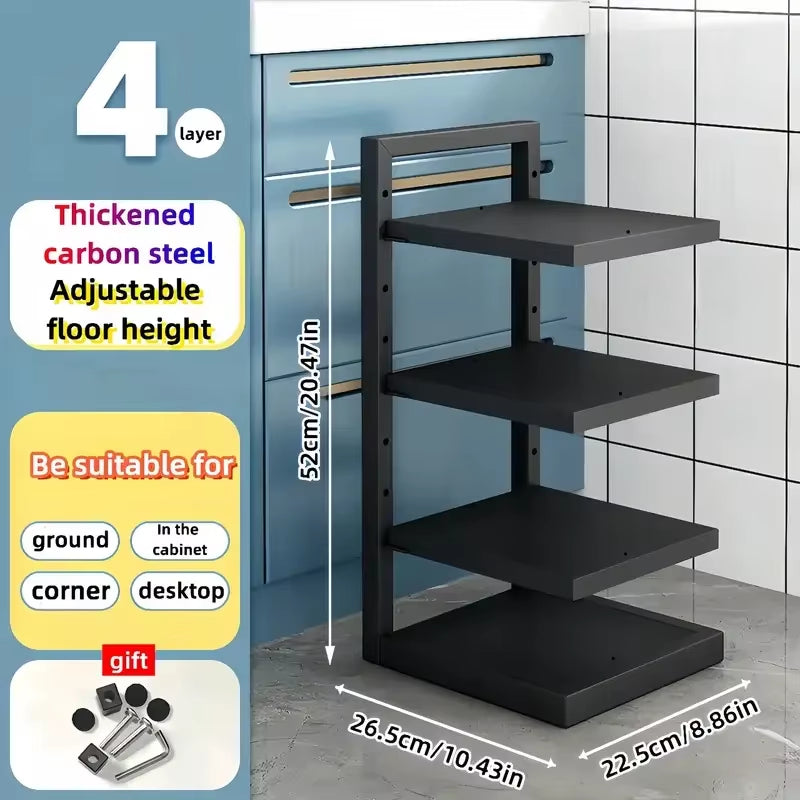 Transform Your Kitchen with the Adjustable Stainless Steel Pot Rack Organizer - Multi-Layer Storage Solution for Pots and Pans
