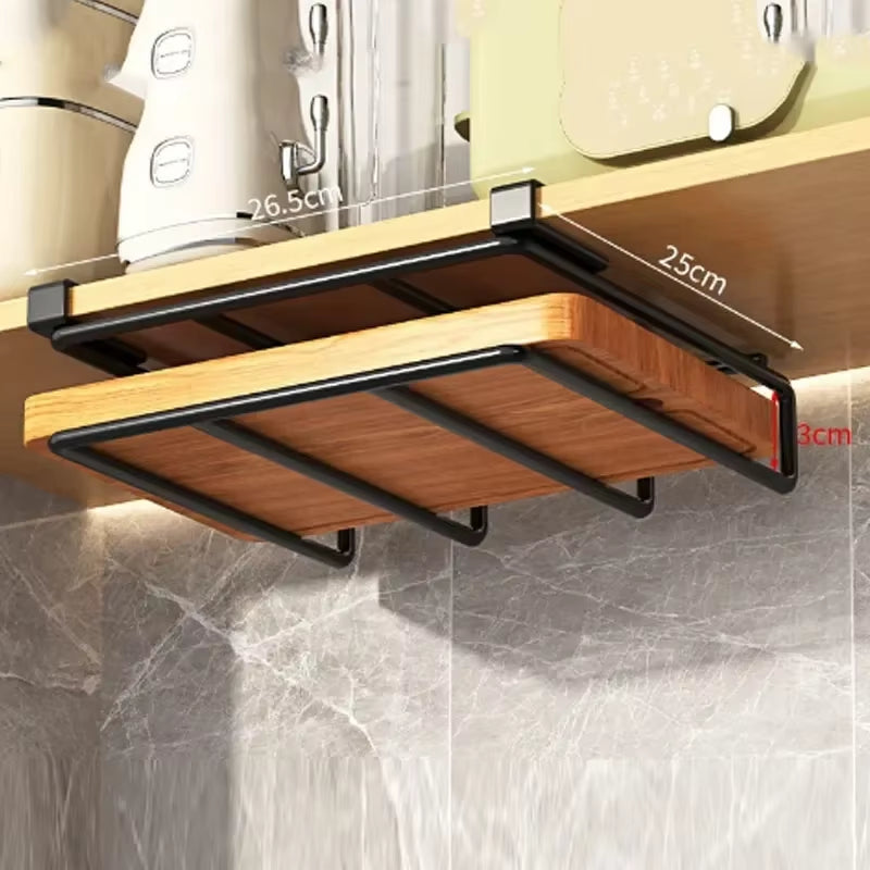 Maximize Your Space with Our Versatile Kitchen Hanging Organizer Rack – Perfect for Paper Towels, Rags, Cutting Boards, and More!