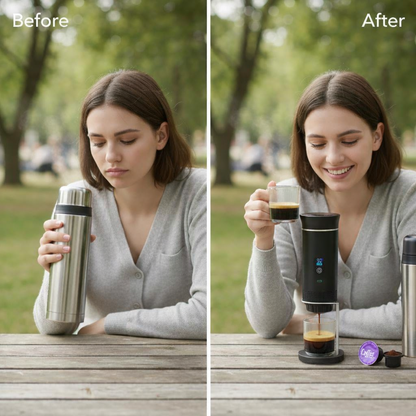 Machine Expresso Portable 3-en-1 avec écran numérique- capsules et moulu